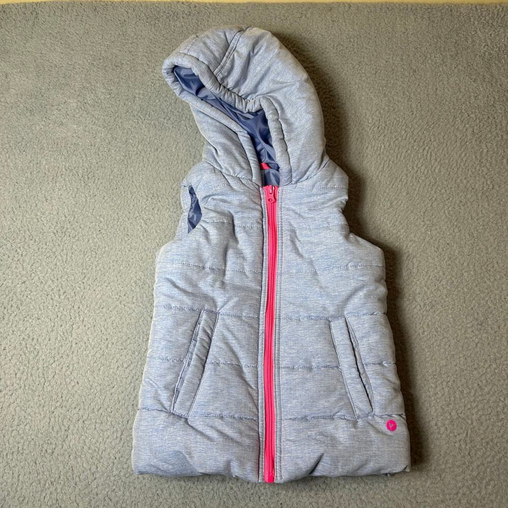 90 Degree by Reflex Vest Girls S Light Blue Full‎ Zip Hoodie Puffer Sleeveless
